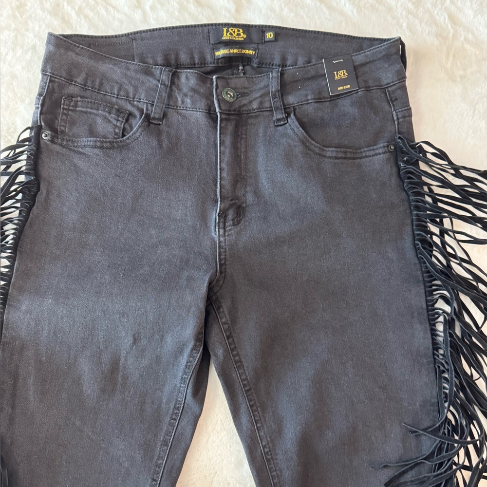 Lucky & Blessed Black Fringe Skinny Jeans - Picture 5 of 12